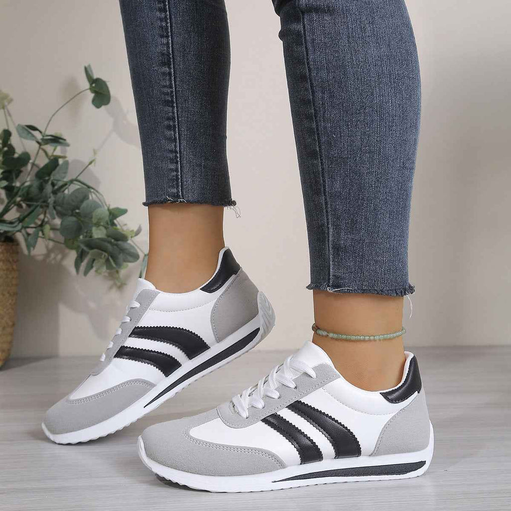 Women's Casual Flat Sneakers – Lace-Up Round Toe | 5 Colours