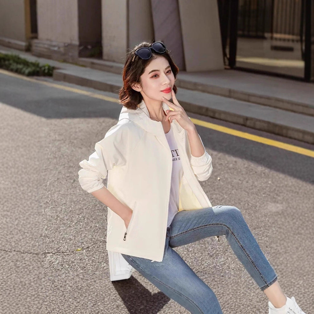 Loose Hooded Short Jacket — Korean Casual Style