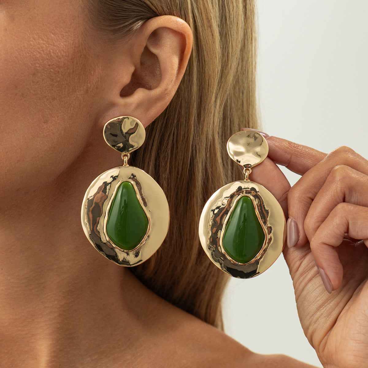 Vintage Teardrop Geometric Earrings For Women European American Style Statement Metal Stud Earrings