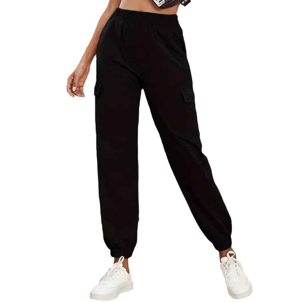 High-Waist Straight-Leg Pocket Trousers