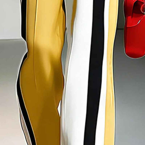 Colour-Block Sporty Hoodie & Wide-Leg Pants Set