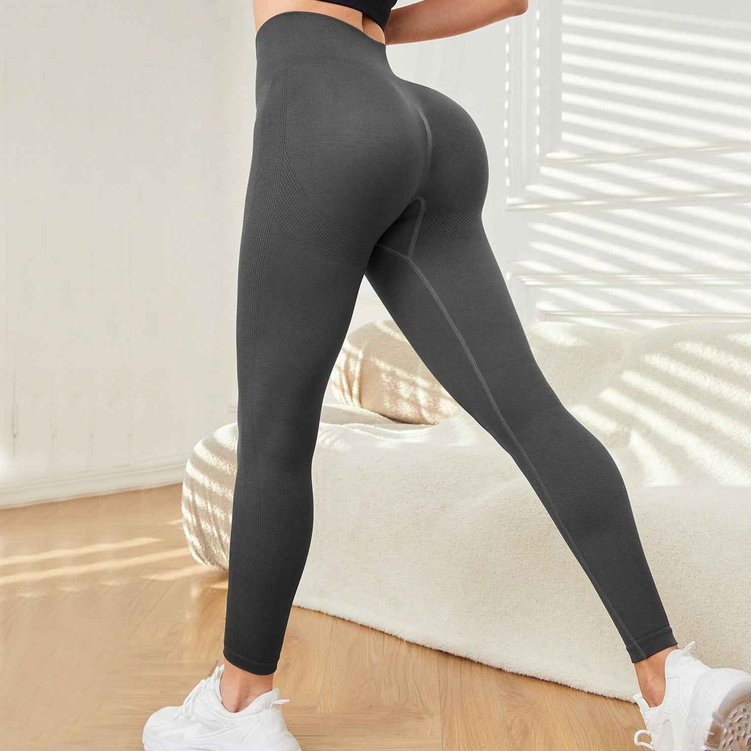 Fleece-Lined Slim Cropped Trousers – High-Waist, Butt-Lifting
