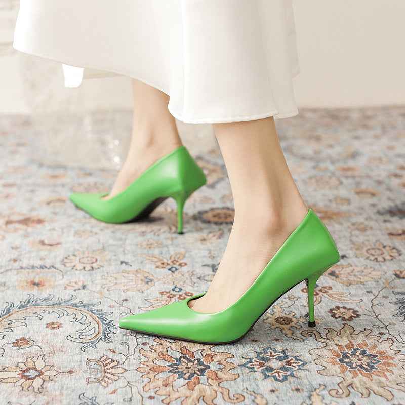 Pointed-Toe Stiletto Pumps – Slip-On High Heels