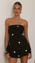 Strapless Tube Top & Skort Two-Piece Set for Women
