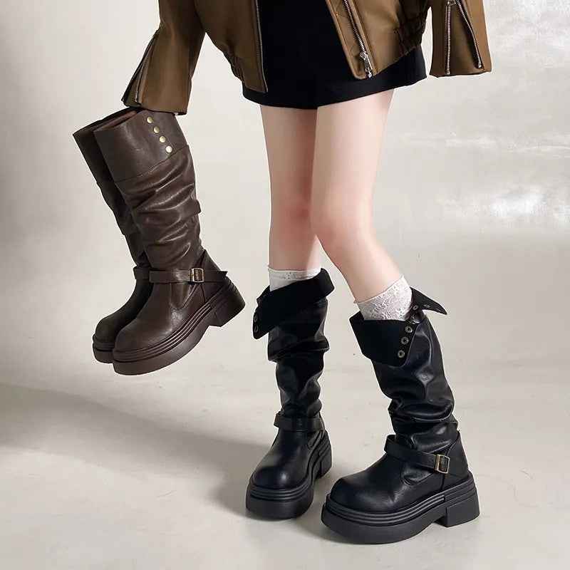 Chunky-Sole Over-the-Knee Boots