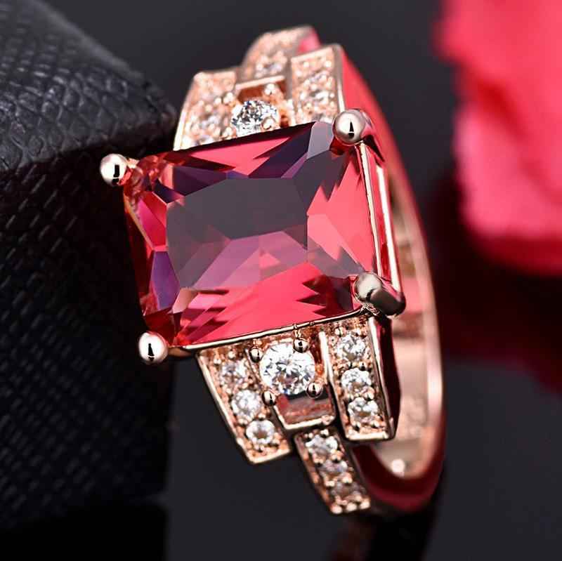 Geometric Rose-gold Plated Ring Jewelry
