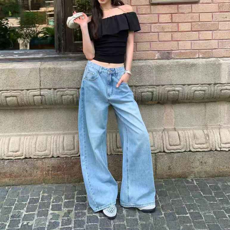 Runaway Girl Ruffled Off-Shoulder Short-Sleeve T-Shirt For Women