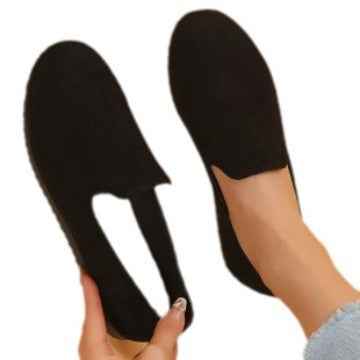 Suede Patchwork Flat Slip-On Shoes
