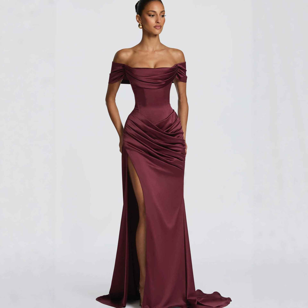 High-Slit Mermaid Maxi Dress – Sleeveless Evening Gown