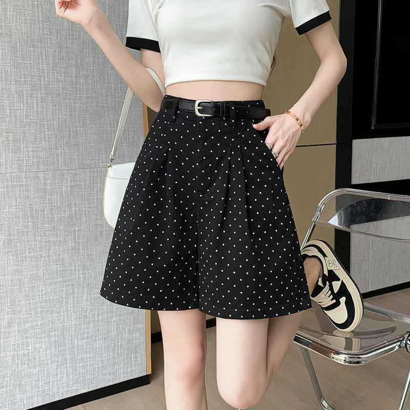 High-Waist Wide-Leg Shorts — Drawstring, Wrinkle-Resistant