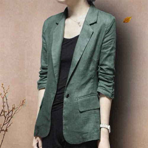Cotton-Linen Blazer — Relaxed Casual Suit Jacket