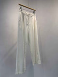 98-length Wide-leg White Straight-leg Casual Workwear Jeans