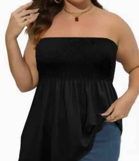 Pleated A-Line Sleeveless Top – Graphic Print Plus Size