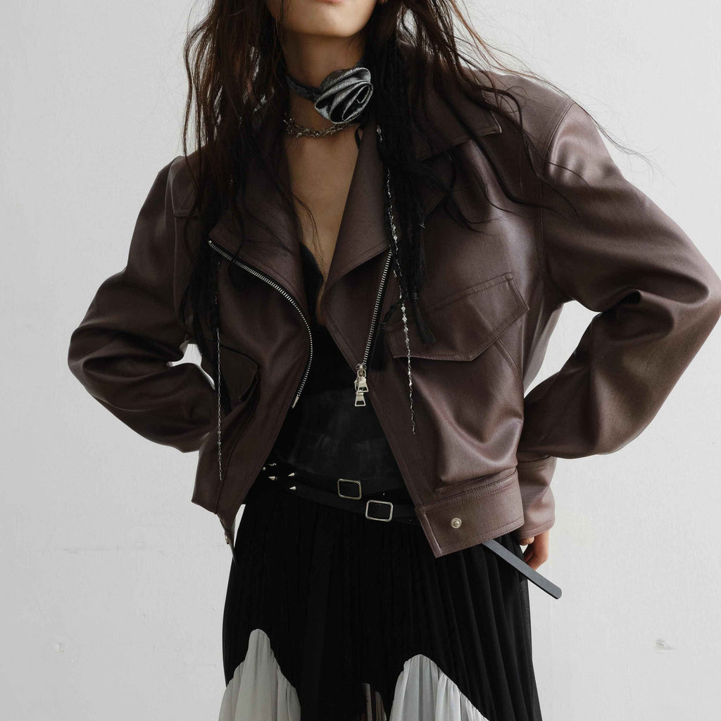 Women's Loose PU Leather Long-Sleeve Jacket