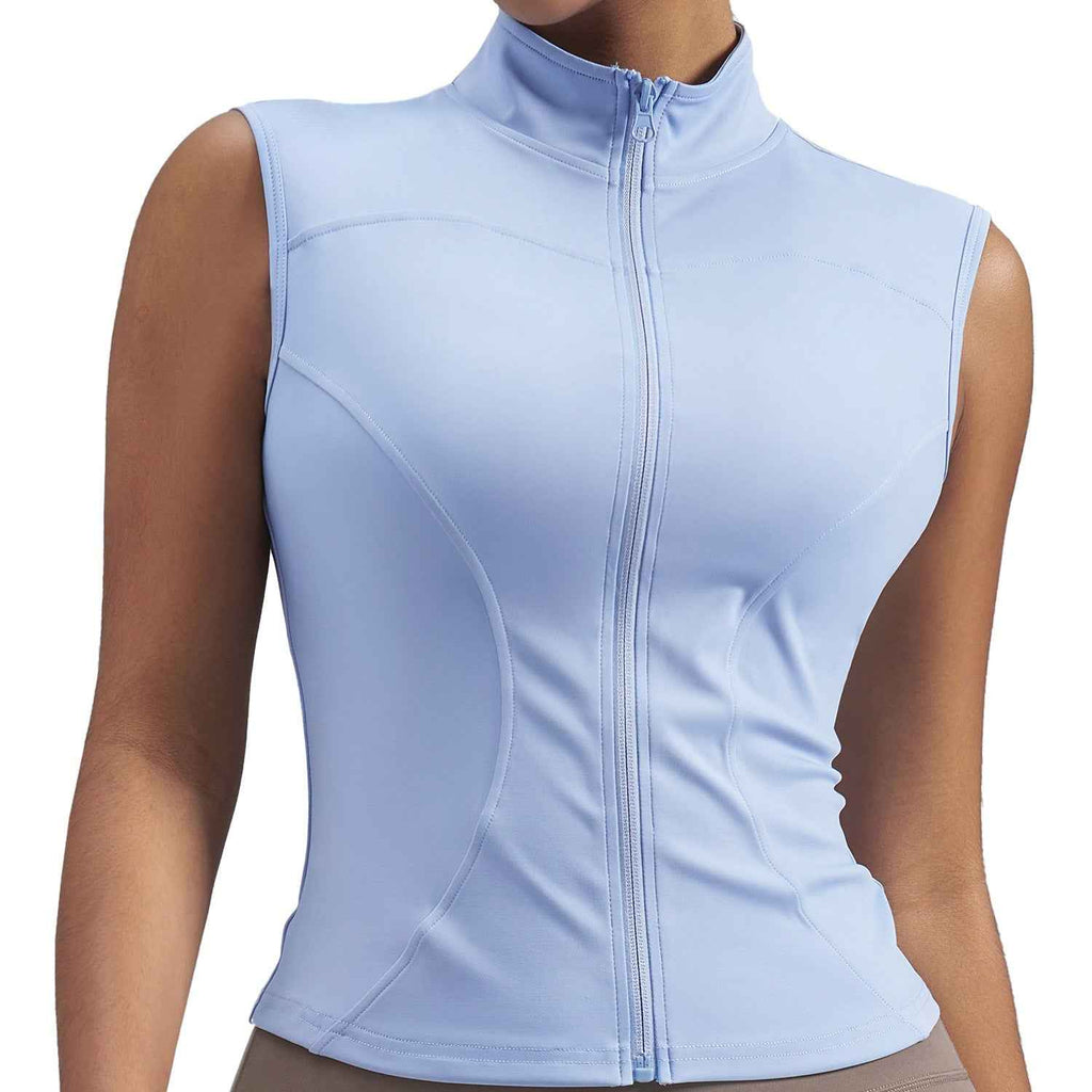 Women's Stand-Collar Sleeveless Sport Jacket