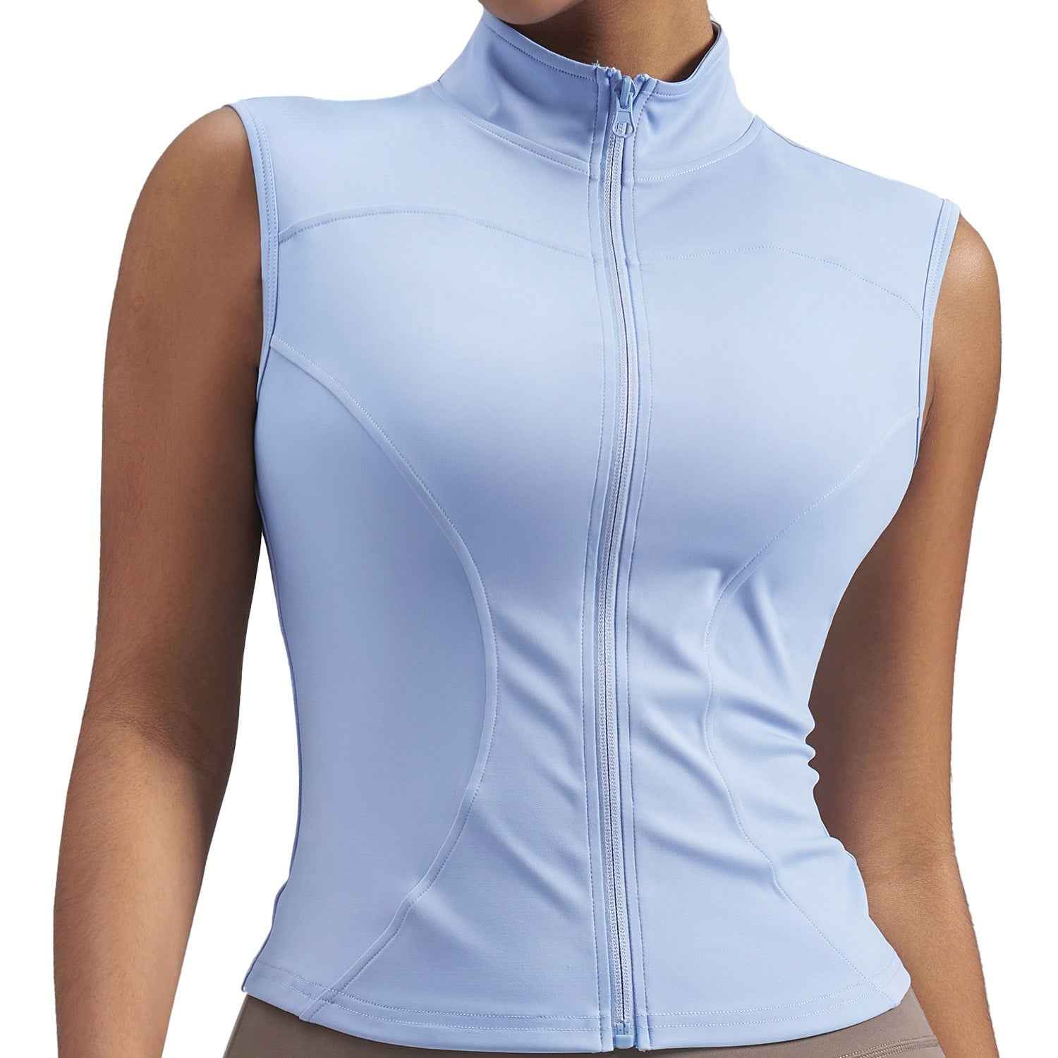 Women's Stand-Collar Sleeveless Sport Jacket