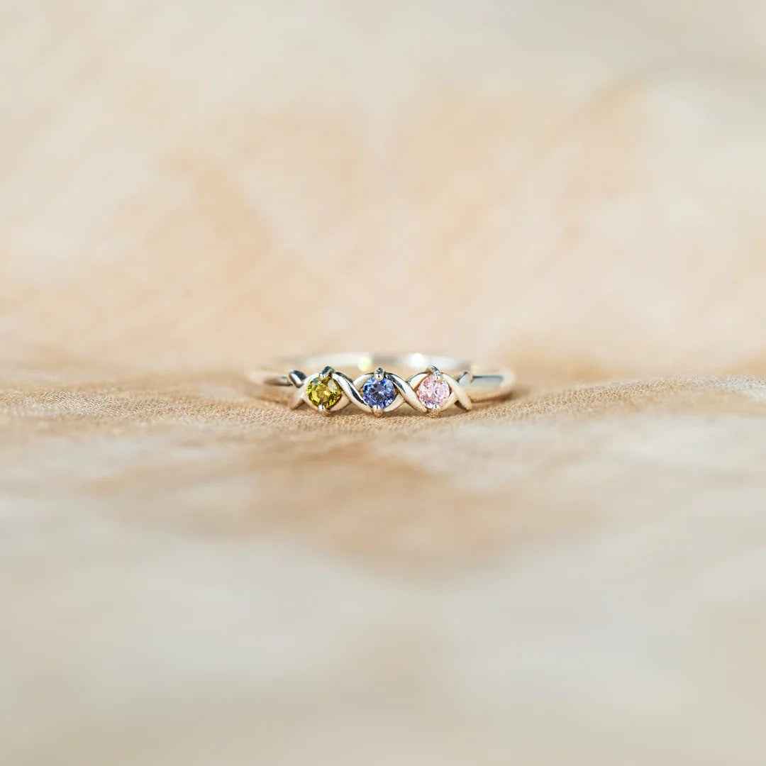 Diamond Geometric Ring – Gold & Platinum Electroplated Silver