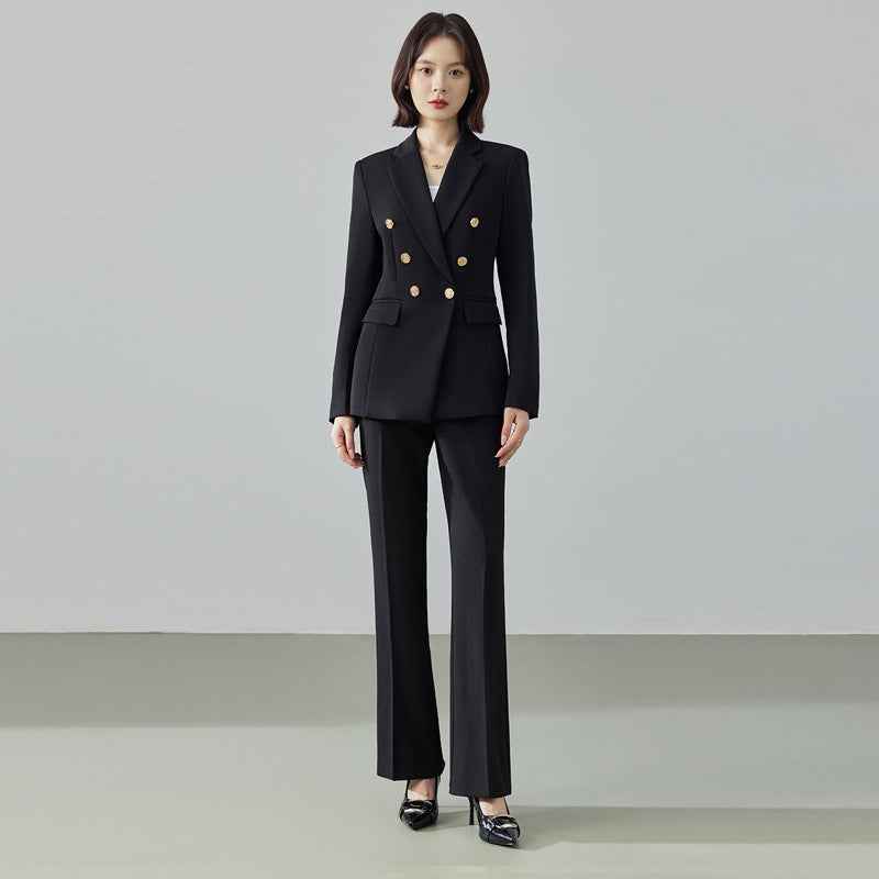 Tailored Jacket & Straight-Leg Trousers Suit Set