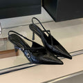 Pointed Toe Backless Mules — Microfibre, Black & White, EU 35–42