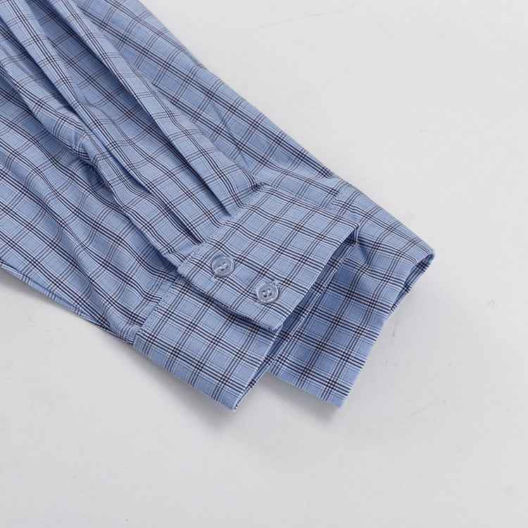 Women's Crinkle Plaid Shirt & Shorts Two-Piece Set