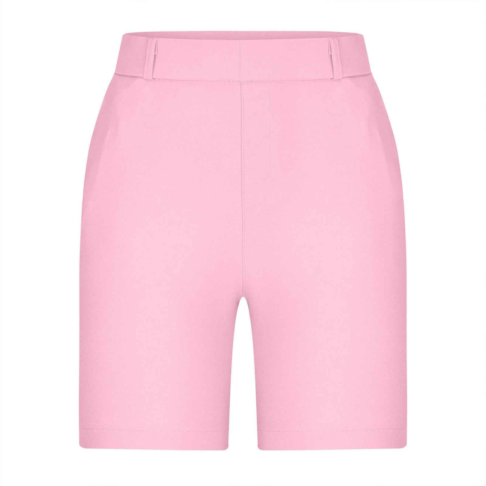 High-Stretch Straight-Leg Shorts with Pockets
