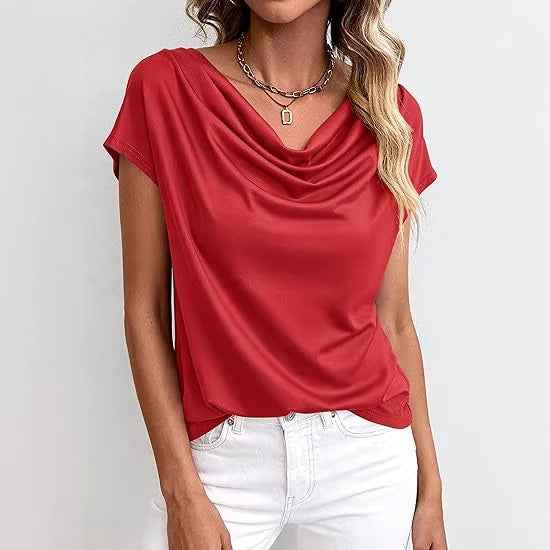 Women's Relaxed Solid Colour Short-Sleeve Top