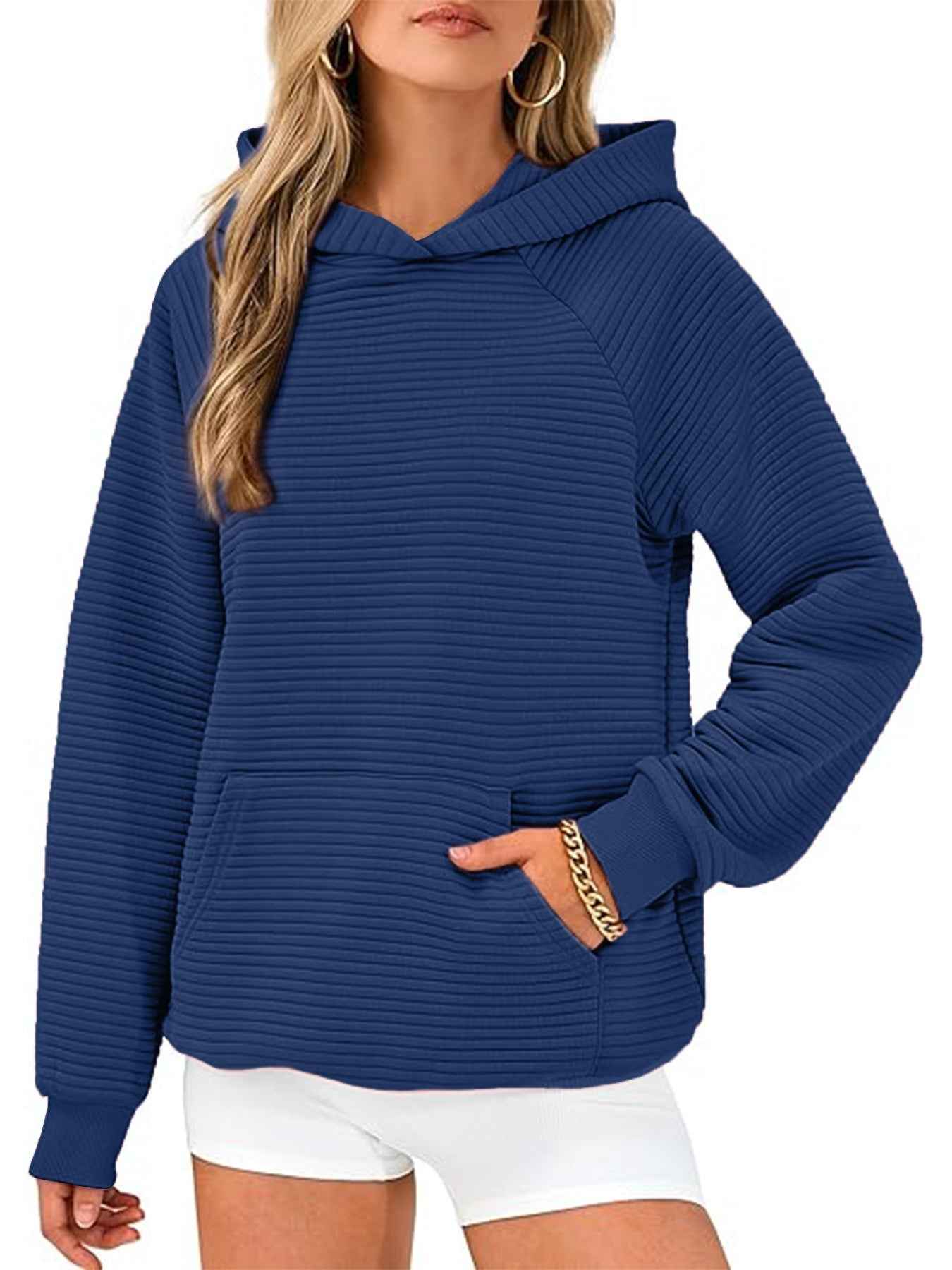 Women Fashion Hooded Sweatshirt, Casual Long Sleeve Pocket Hoodie
