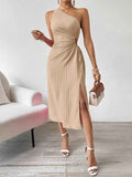 Lace-Up Sleeveless Midi Dress – High Waist Slim Fit