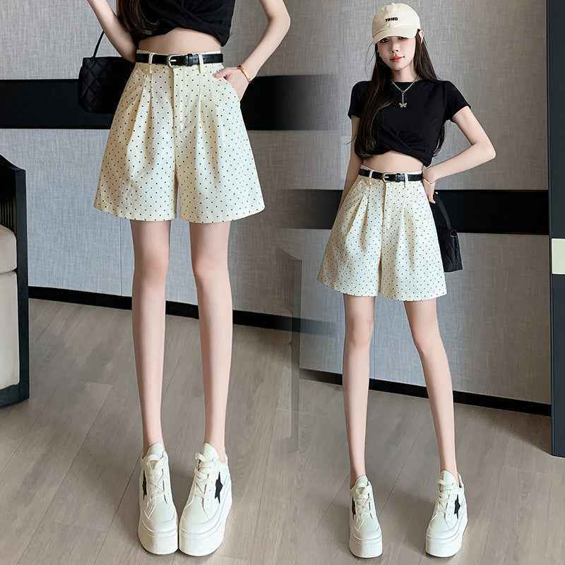 High-Waist Wide-Leg Shorts — Drawstring, Wrinkle-Resistant