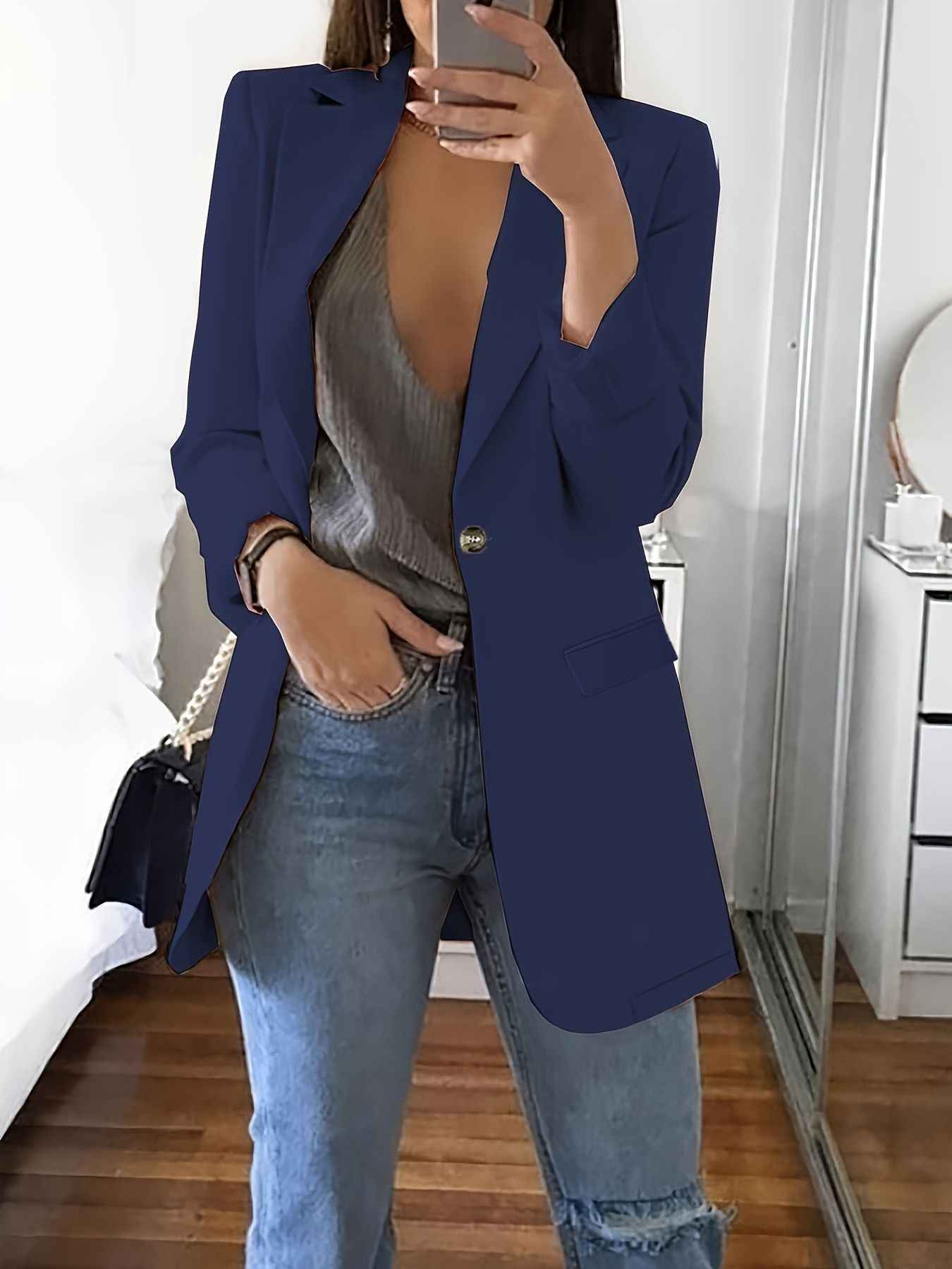 New Stylish Casual Slim-fit Lapel Blazer For Women