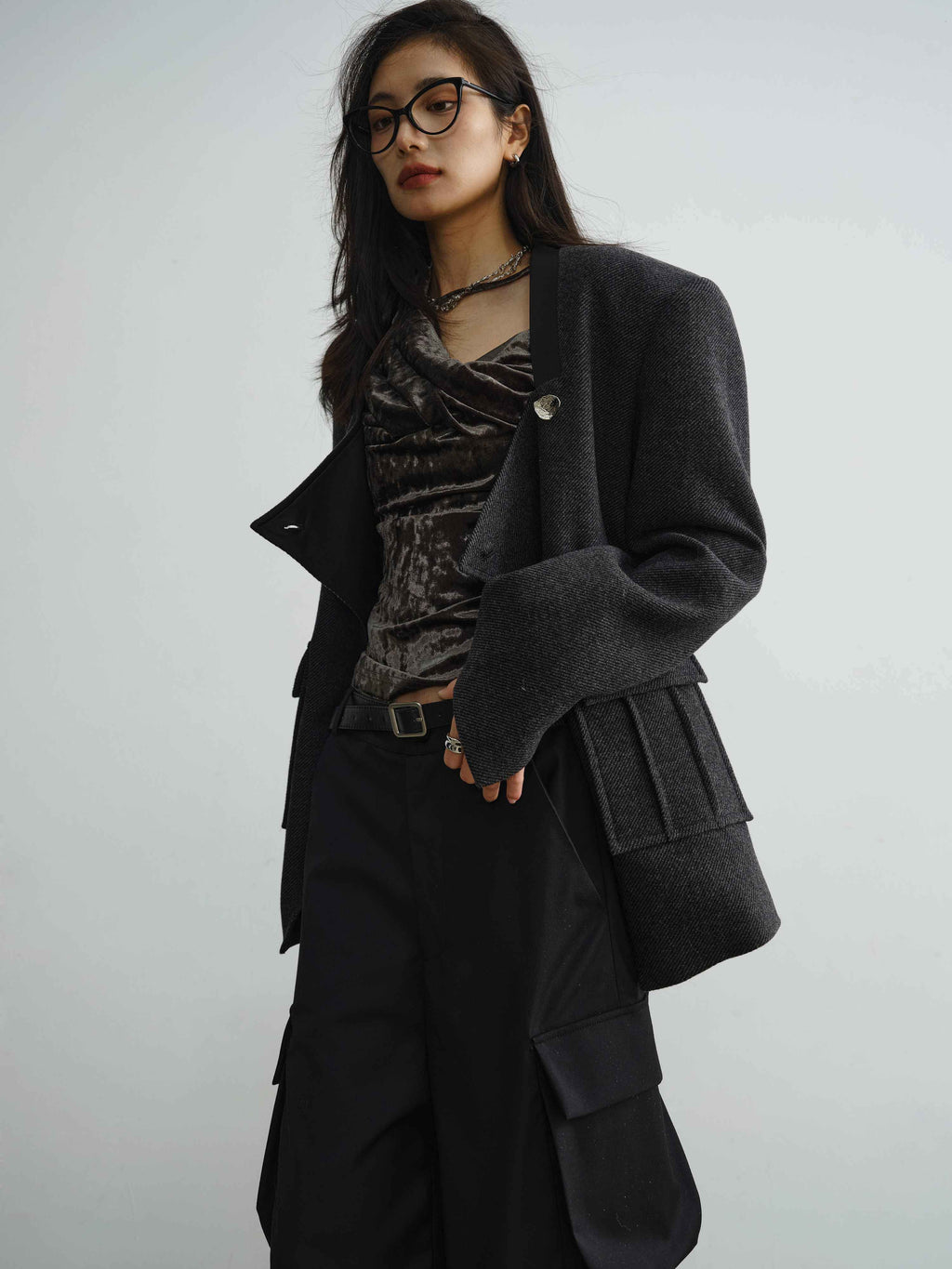 Women's Wool-Blend Structured Coat