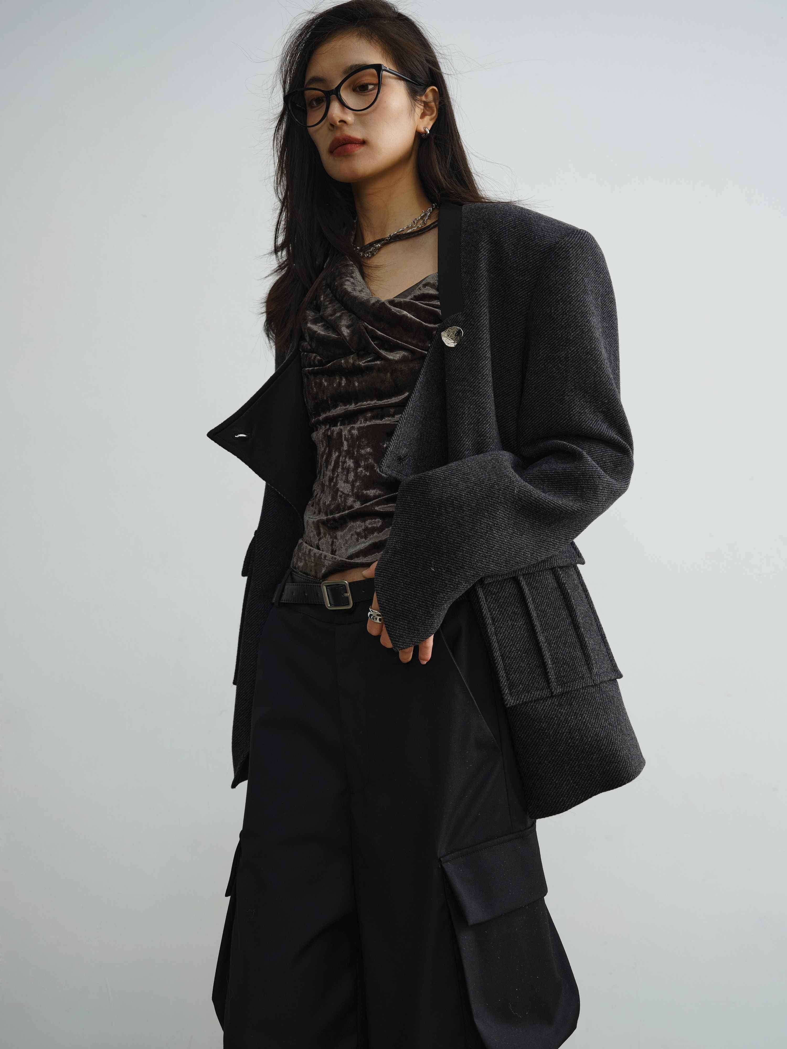 Women's Wool-Blend Structured Coat