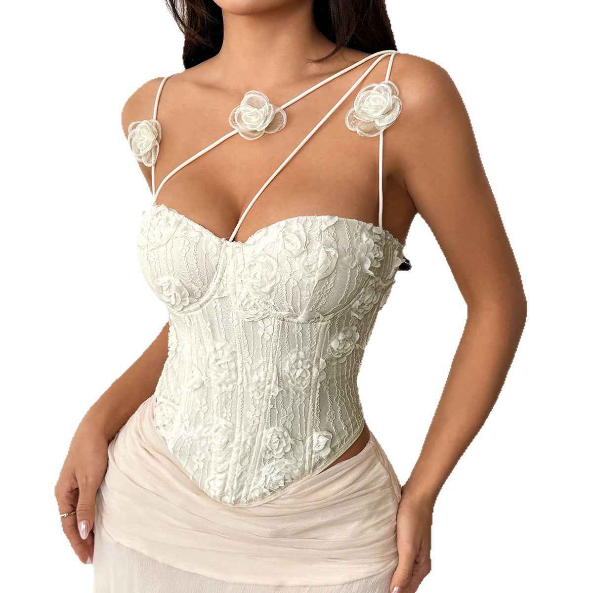 Women's Embroidered Lace Underwire Camisole Top
