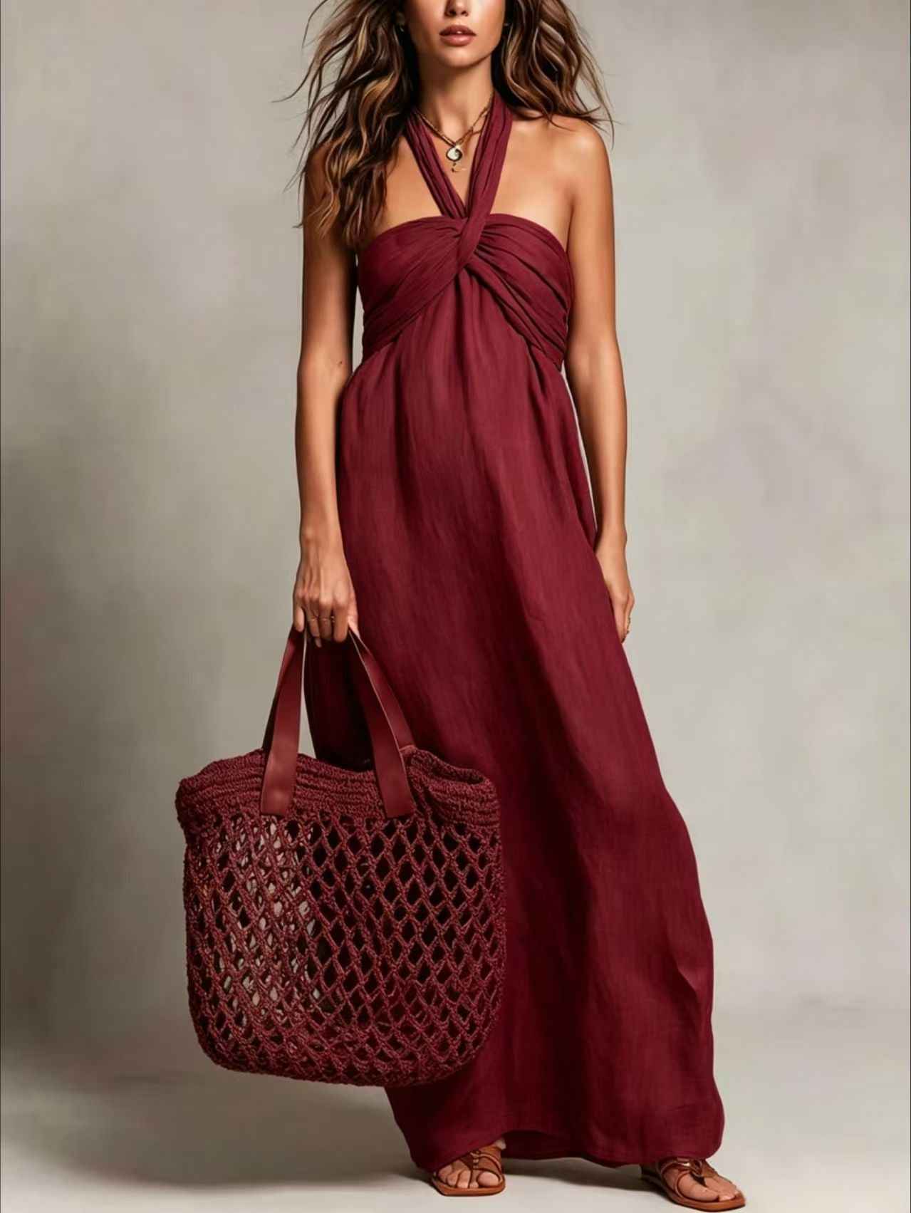 Womens Relaxed-fit Beach Vacation Dress