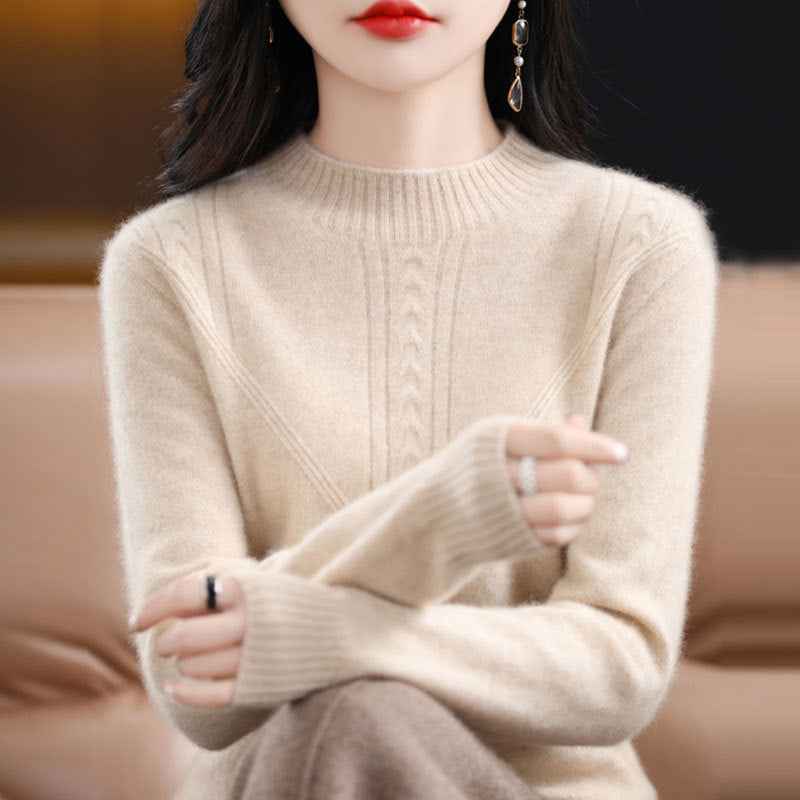 Mock-Neck Pullover Sweater — 9 Colours