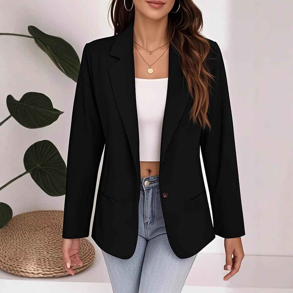 Slim-Fit Cardigan Jacket with Pockets – Wrinkle-Resistant