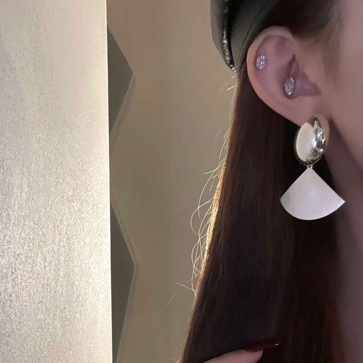 Bold Geometric Metal Earrings – Retro Matte Statement Jewelry