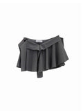 Women's Irregular Hem Midi Skirt – Dark Grey, Stretch Blend