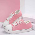 Canvas Lace-Up Flat Trainers