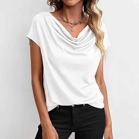 Women's Relaxed Solid Colour Short-Sleeve Top