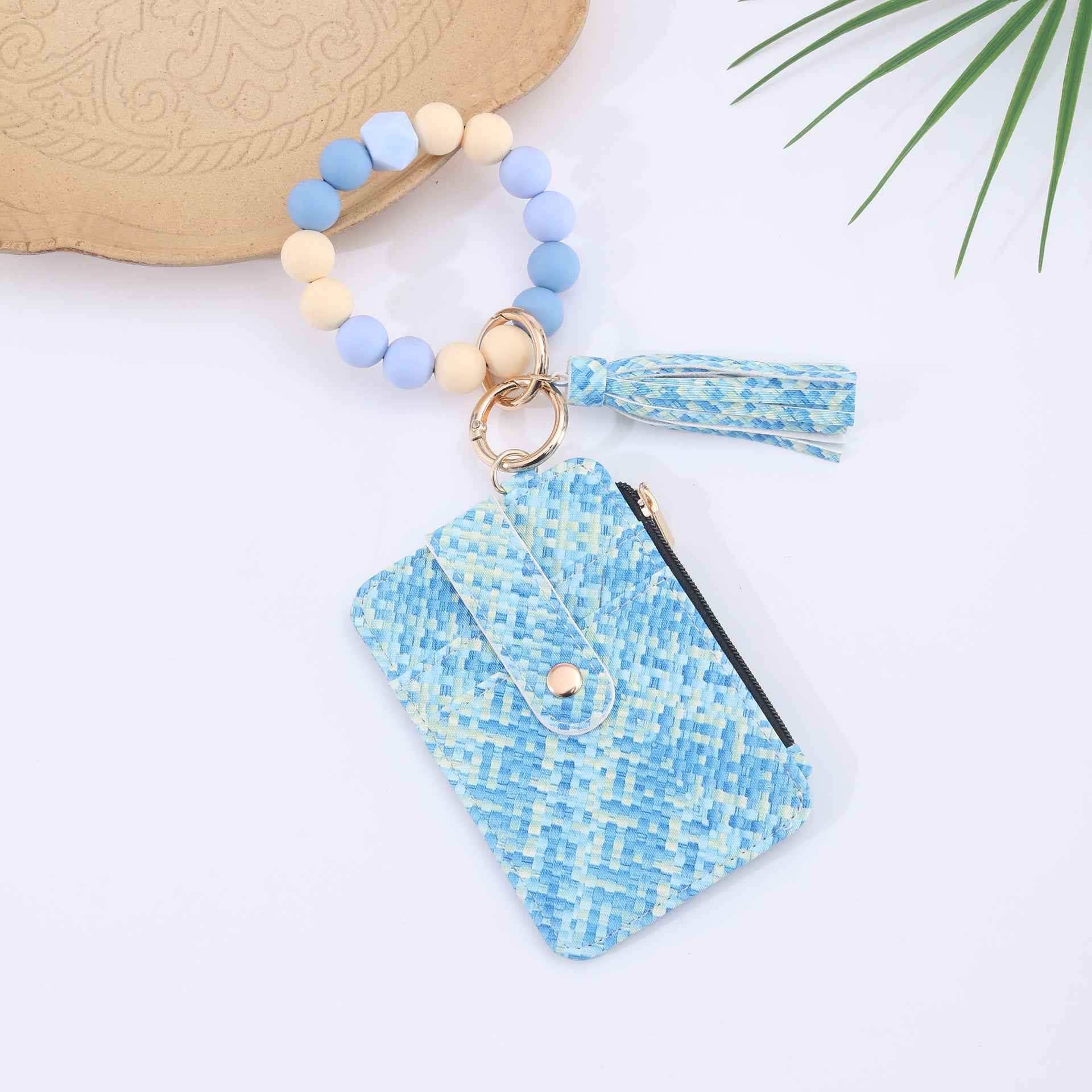 Bead Weave Card Holder & Coin Purse – Waterproof PU Wallet