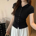 Slim-Fit Single-Button Short-Sleeve Shirt