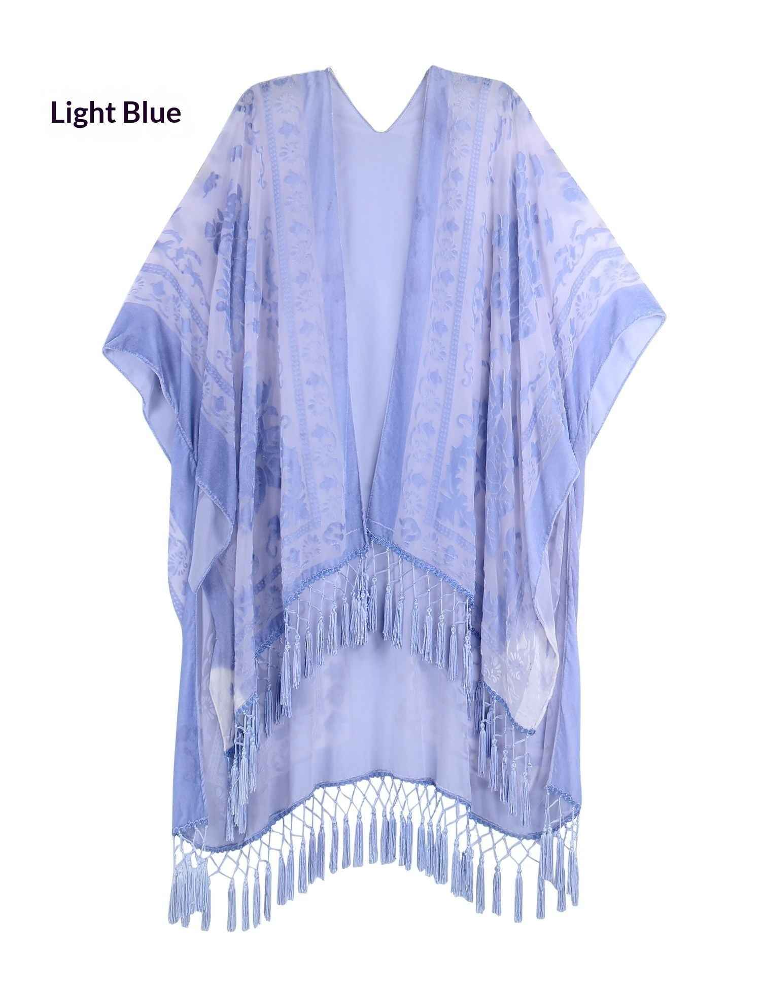 Bohemian Fringed Shawl – Handmade Long Wrap, 19 Colors