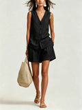 Casual Sleeveless Vest And Shorts Set