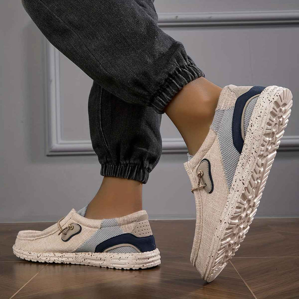 Men's Casual Canvas Sneakers — Khaki & Dark Gray, EU 40–48