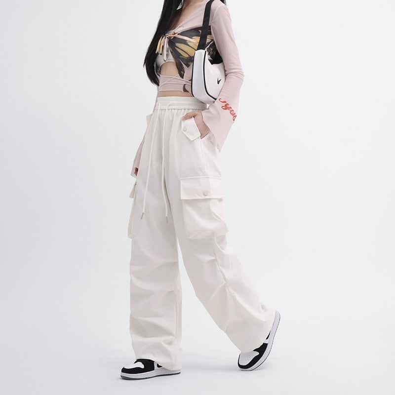 Korean Style Niche Drapey Cargo Pants For Women