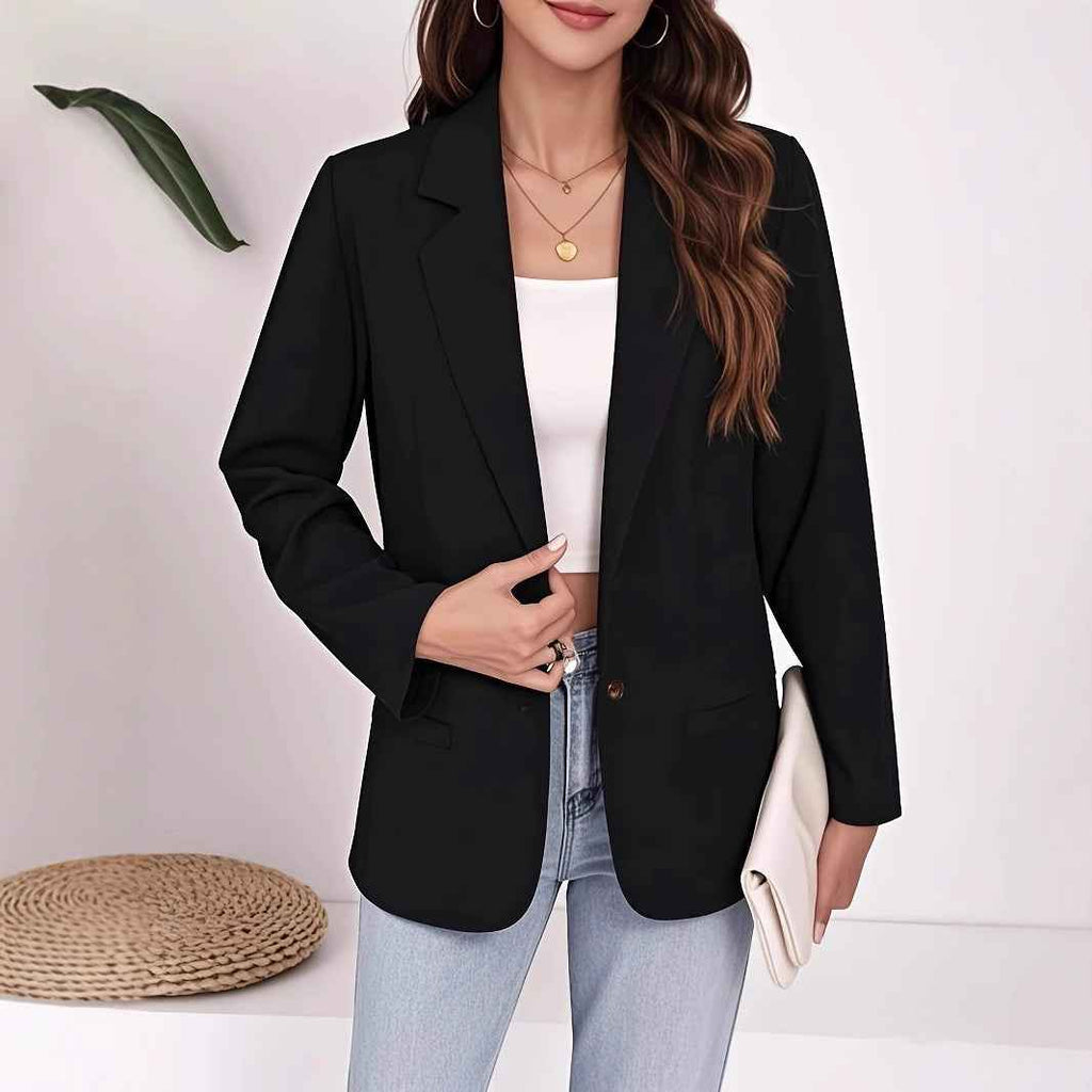 Slim-Fit Cardigan Jacket with Pockets – Wrinkle-Resistant