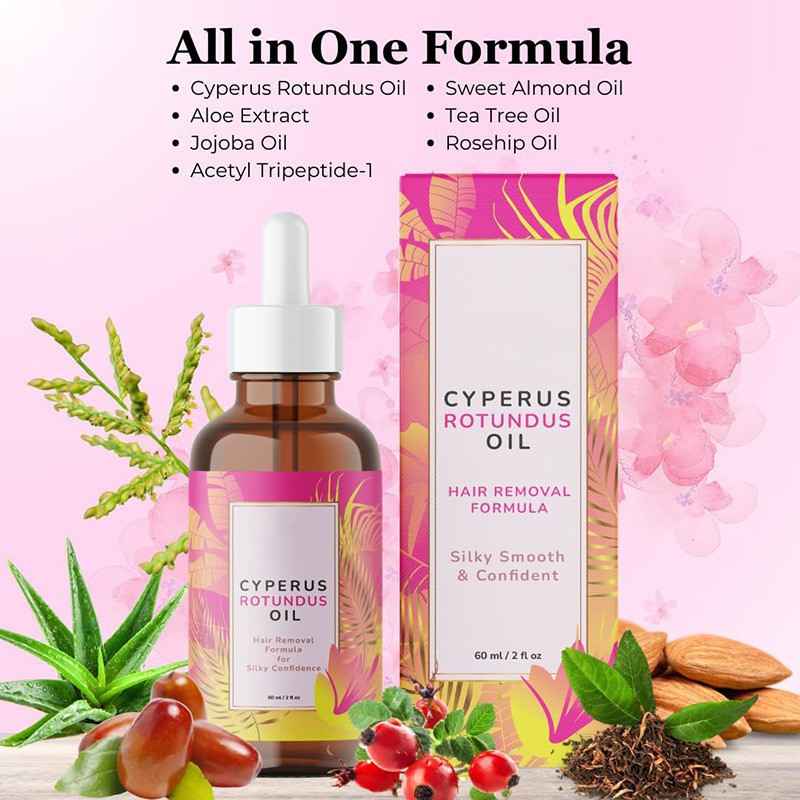 Cyperus Rotundus Hair Removal Oil – 60ml Natural Body Hair Remover