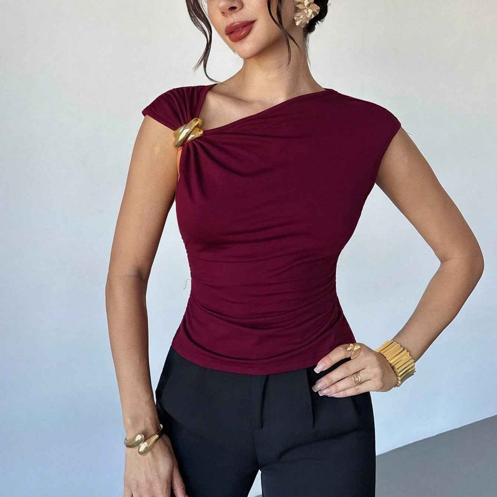 Slim-Fit Sleeveless Top — Elegant Commuter Style