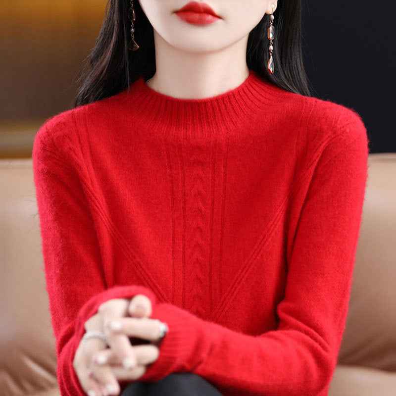 Mock-Neck Pullover Sweater — 9 Colours